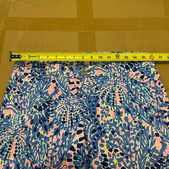 🍁 Lilly Pulitzer Kelly Skinny Ankle Pull On Skinny Pants Sz 8 Blue Pink - Picture 10 of 12